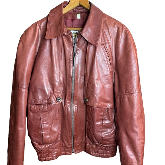 Lakeland Other - Vintage Lakeland Leather Bomber Jacket Maroon Suede Zip Closure Size 42R